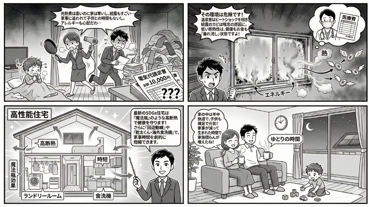 子育てしやすさを追求したSDGs住宅の最新トレンド分析をマンガで開設