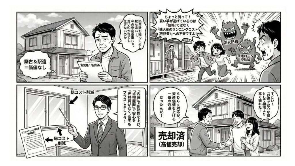 【2026年版】家を高く売るなら「SDGs」？プロが教える資産価値アップ術をマンガで解説