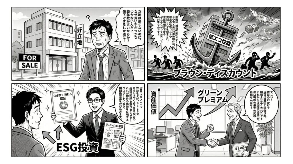 サステナブル不動産投資からの出口戦略と資産価値最大化をマンガで解説