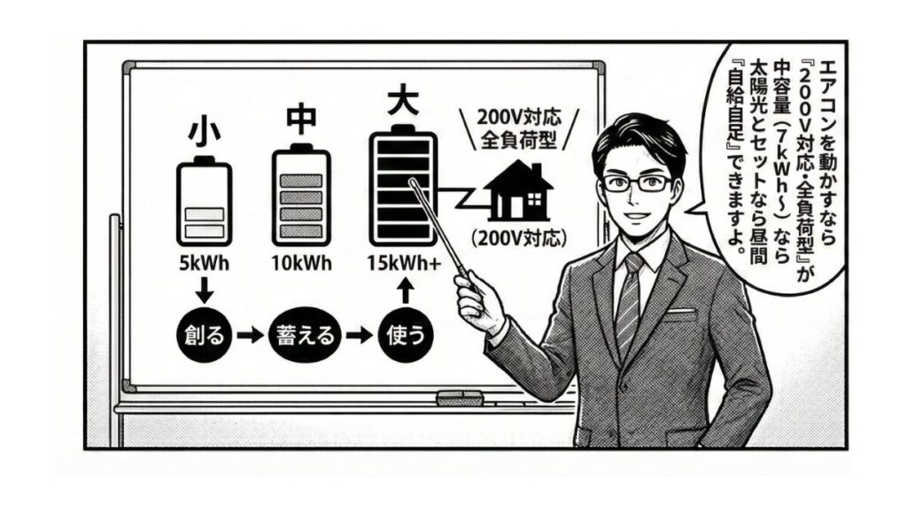 12_3_停電時にエアコンは何時間つく？蓄電池の容量別シミュレーション