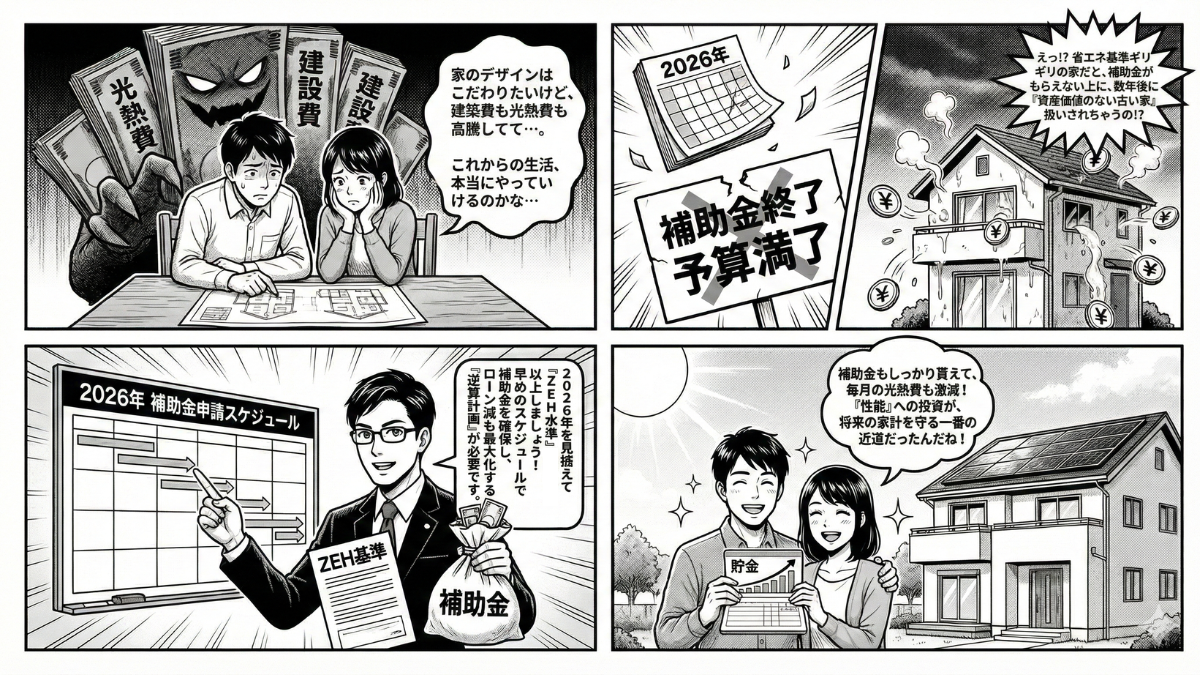 2026年の住宅補助金とSDGs対応で家計を守る新戦略をマンガで解説