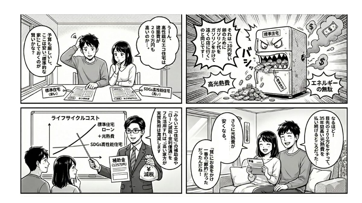 2026年版｜SDGs住宅の補助金ガイド！省エネでお得に家を建てる方法をマンガで解説